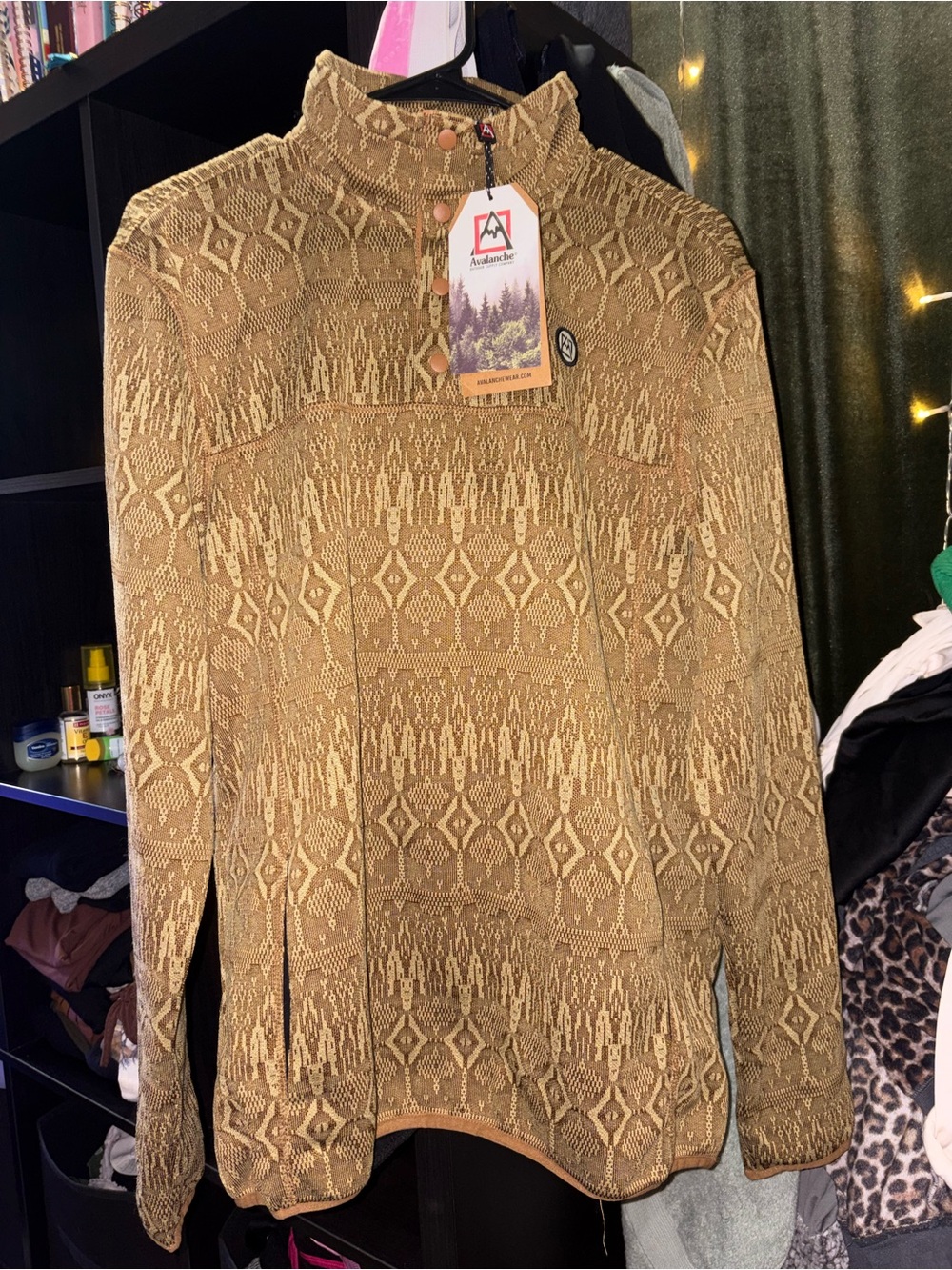 Avalanche Tan & Beige Geometric Knit Pullover